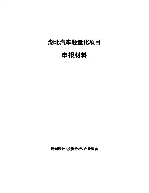湖北汽车轻量化项目申报材料