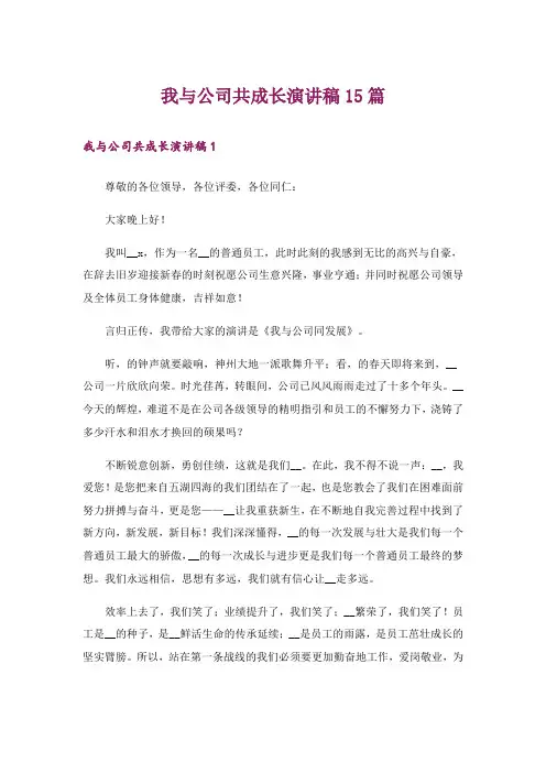 我与公司共成长演讲稿15篇_4
