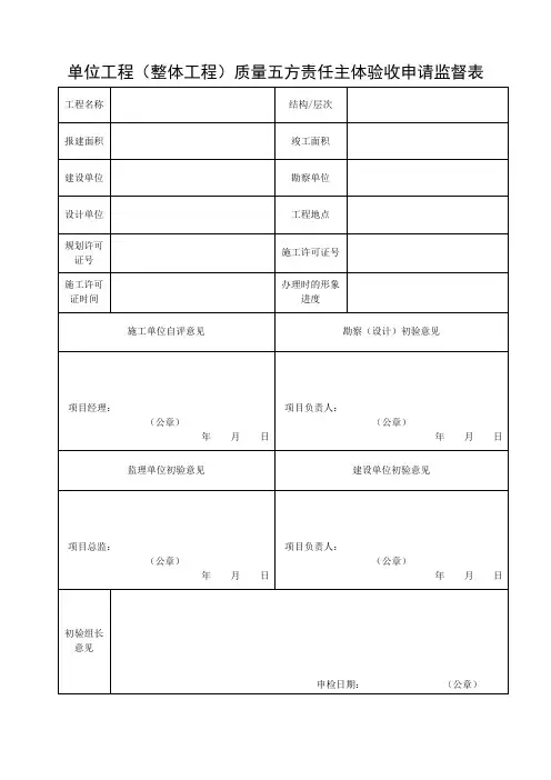 验收申请表模板