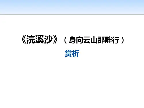 《浣溪沙(身向云山那畔行)》PPT课件【优质版】