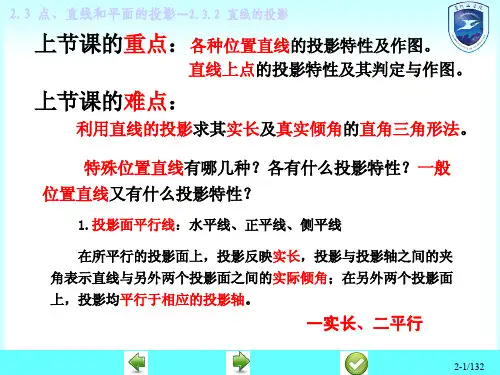机械工程图学-投影理论的基础知识(平面的投影)