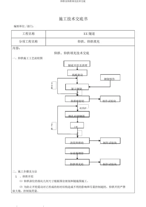 仰拱及仰拱填充技术交底