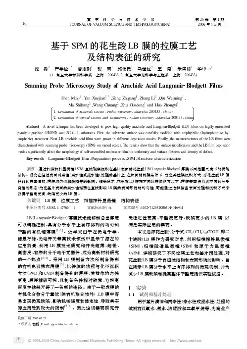 基于SPM 的花生酸LB 膜的拉膜工艺及结构表征的研究