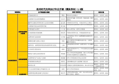 时代光华2017年公开课模块版1.0版