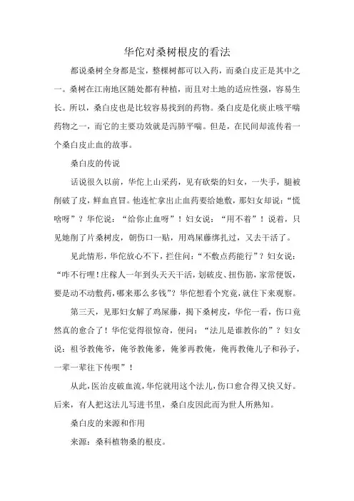 华佗对桑树根皮的看法