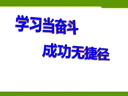 《学习当奋斗 成功无捷径》ppt课件