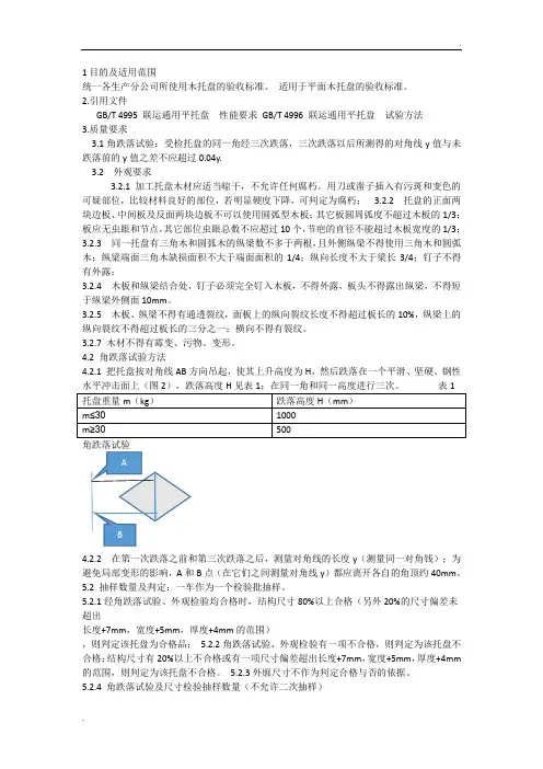 木托盘检验标准