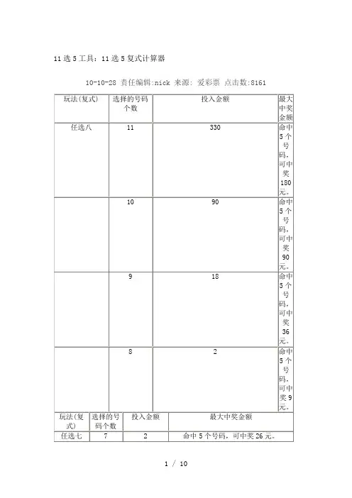 选5工具:选5复式计算器