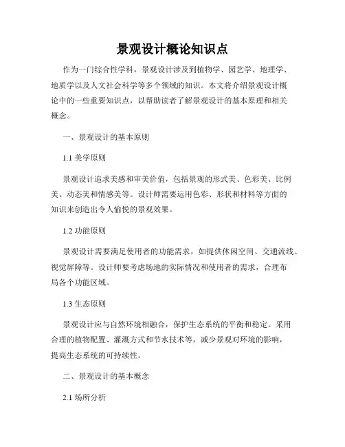 景观设计概论知识点