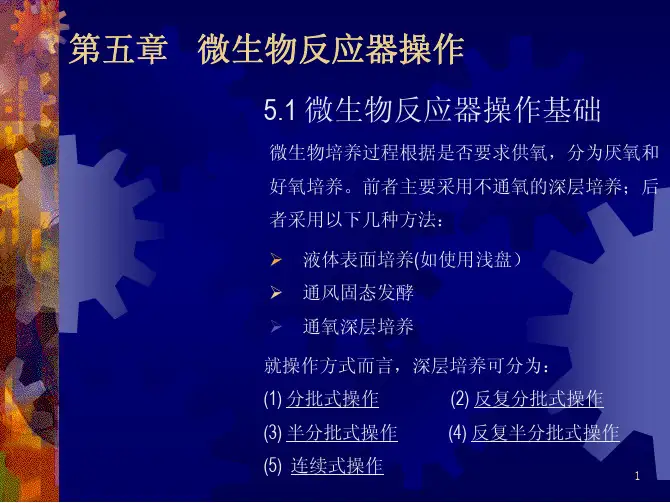 第五章 微生物反应器操作(简)