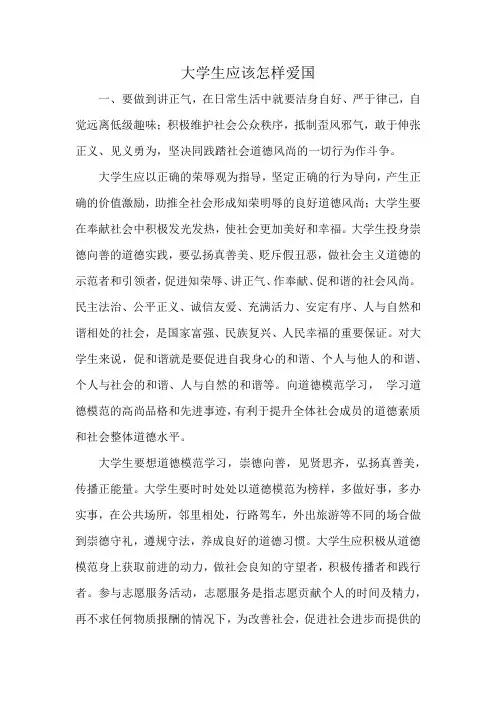 思政---大学生应该怎样爱国