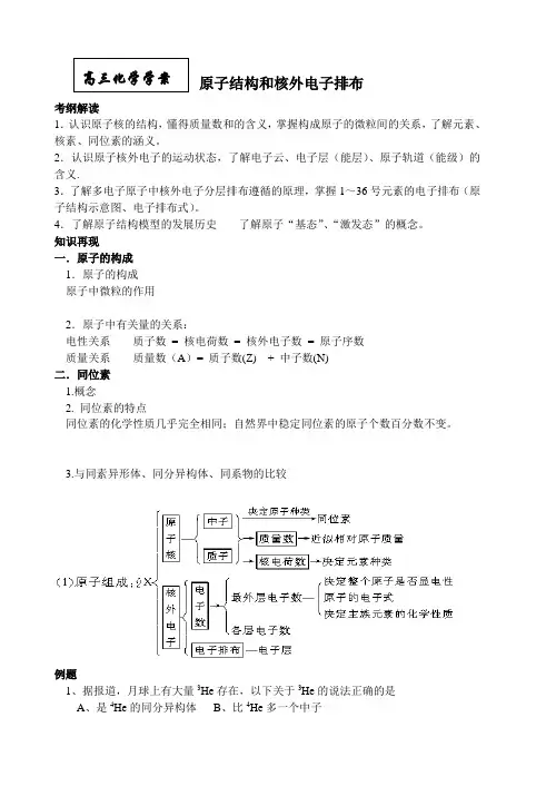 原子结构和核外电子排布
