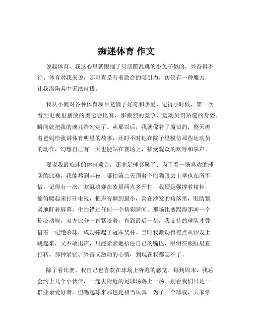 痴迷体育 作文