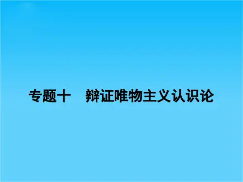 高考政治二轮复习 专题10 辩证唯物主义认识论