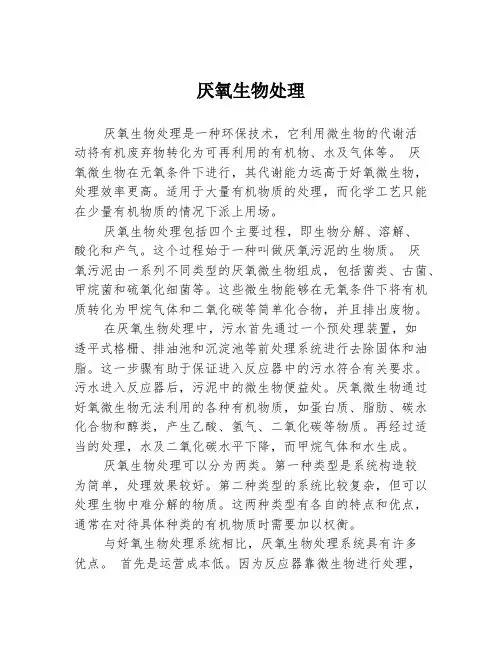 厌氧生物处理