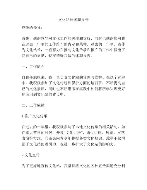 文化站长述职报告