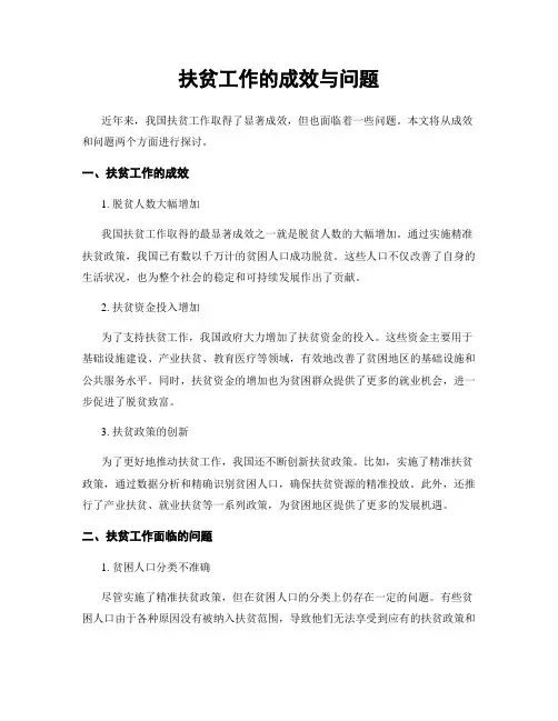 扶贫工作的成效与问题