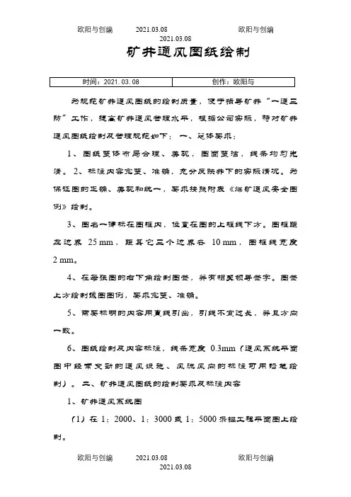 矿井通风系统图纸绘制及图例之欧阳与创编
