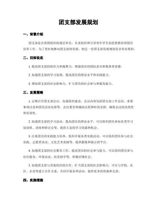 团支部发展规划