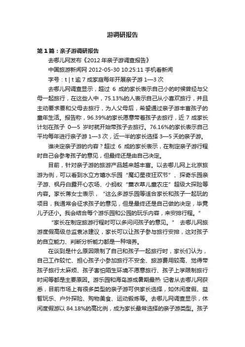游调研报告