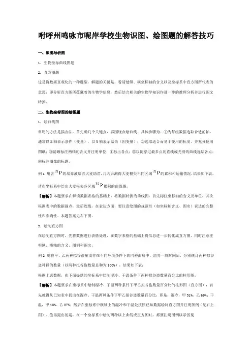 呢岸学校高三生物识图绘图题的解答技巧