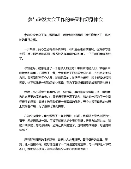 参与旅发大会工作的感受和切身体会