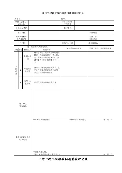 DLT5210.1-2012电力建设施工质量验收及评价规程全套验评表格