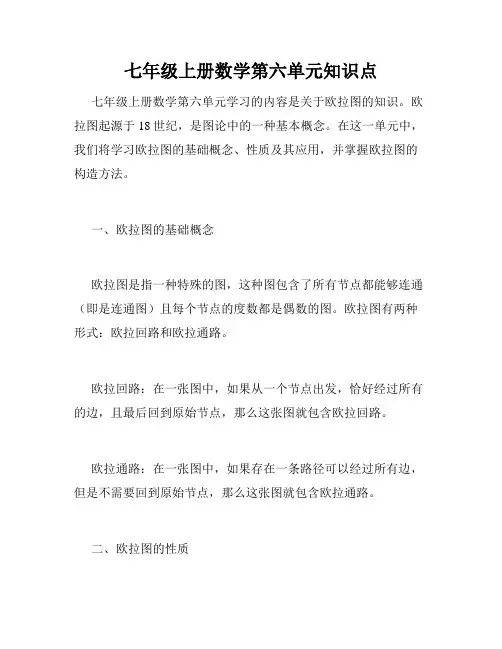 七年级上册数学第六单元知识点