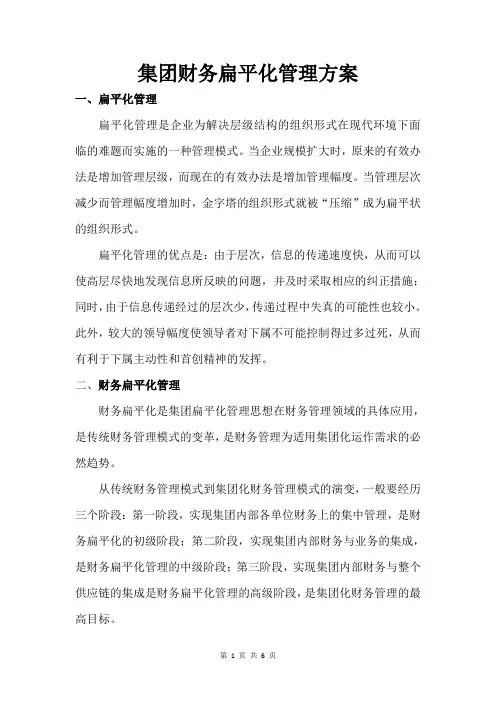 集团财务扁平化管理方案