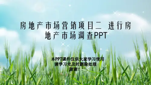 房地产市场营销项目二  进行房地产市场调查PPT