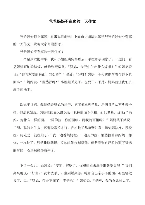 爸爸妈妈不在家的一天作文