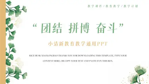 小清新教育教学通用PPT模板 