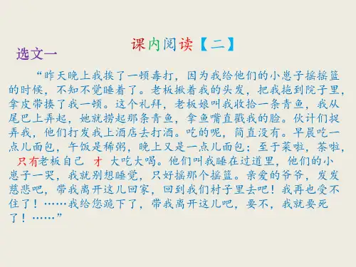 六年级下册语文课件-归类复习-课内阅读【二】(共22张PPT)