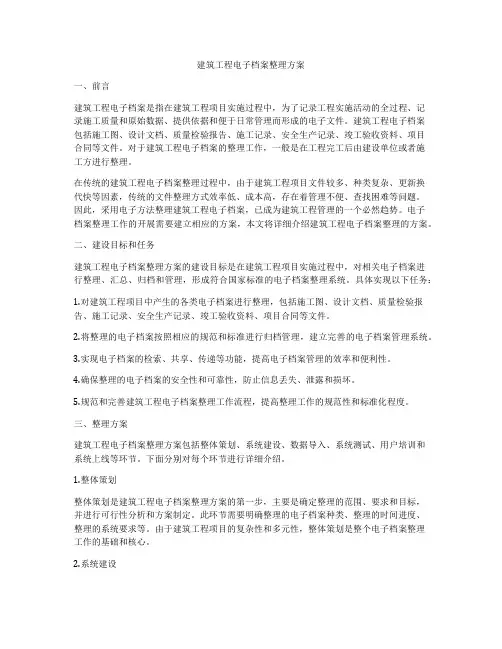 建筑工程电子档案整理方案