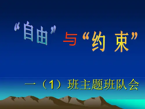 社会主义核心价值观自由与约束主题班会