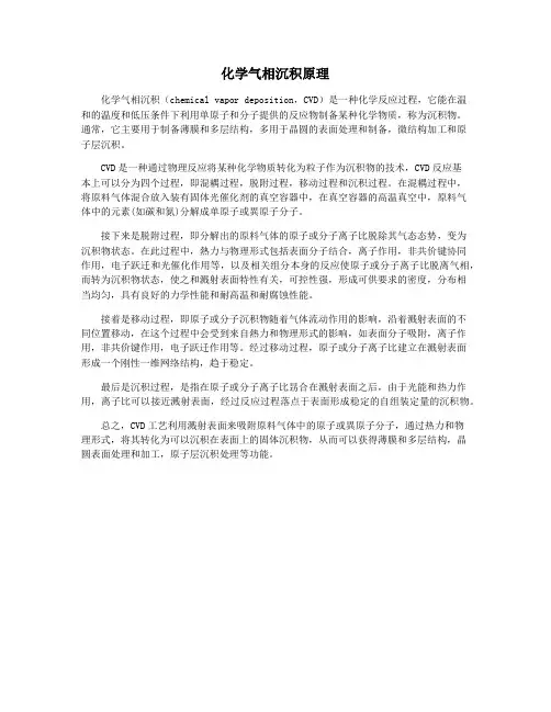 化学气相沉积原理