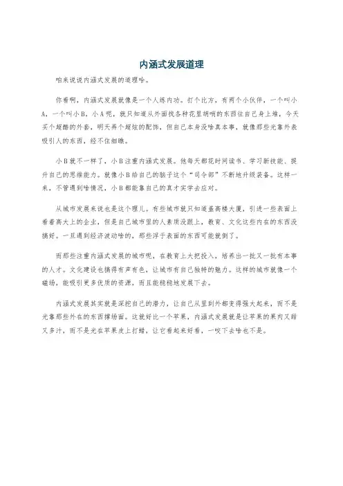 内涵式发展道理