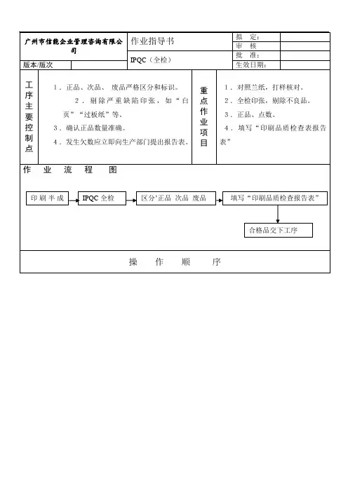 IPQC(全检)作业指导书