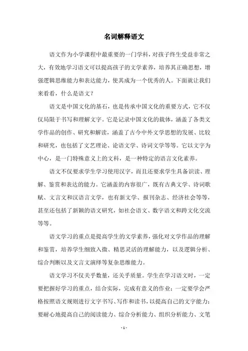 名词解释语文