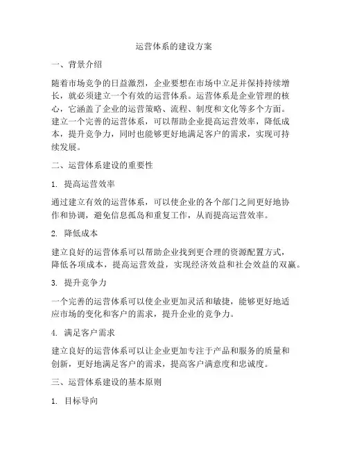 运营体系的建设方案