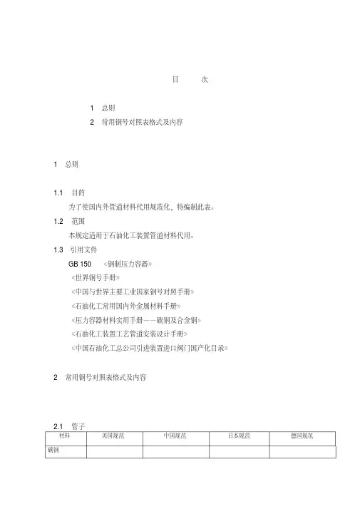 美标材料钢号对照