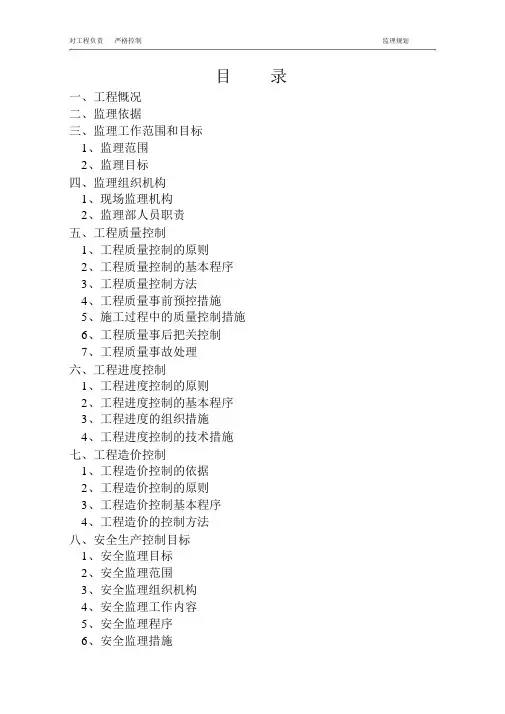 建筑工程监理规划范本