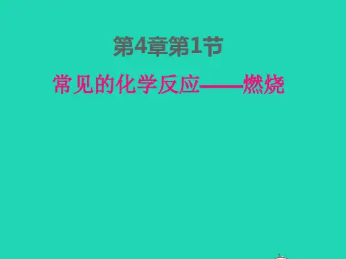 九年级化学上册第四章认识化学变化第1节常见的化学反应__燃烧pptx课件新版沪教版