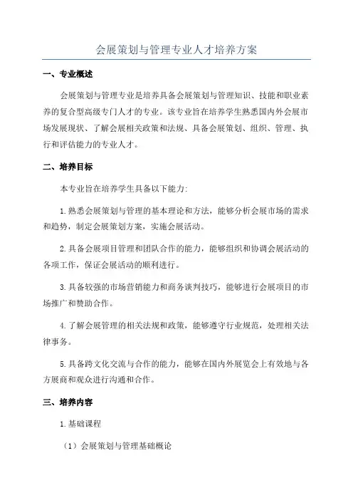 会展策划与管理专业人才培养方案