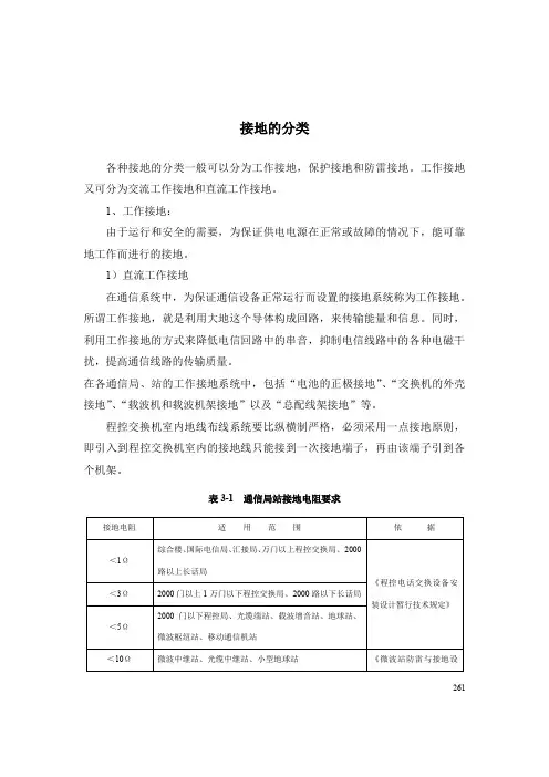 保护接地的分类