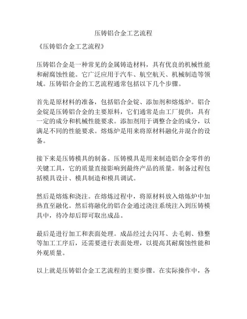 压铸铝合金工艺流程