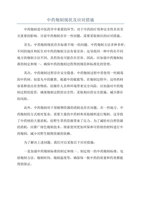 中药炮制现状及应对措施