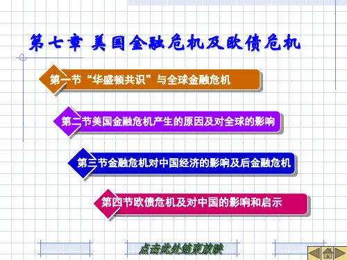 7-形势与政策-第七章美国金融危机及欧债危机