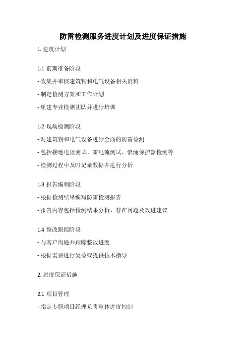 防雷检测服务进度计划及进度保证措施