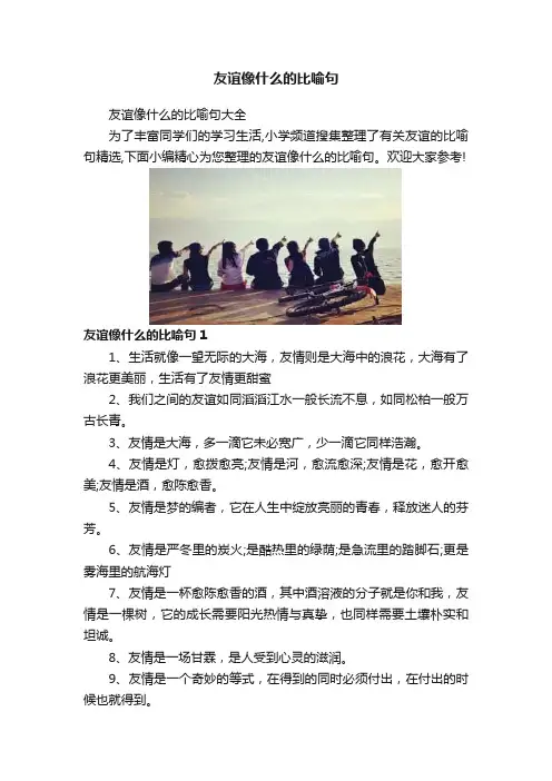 友谊像什么的比喻句